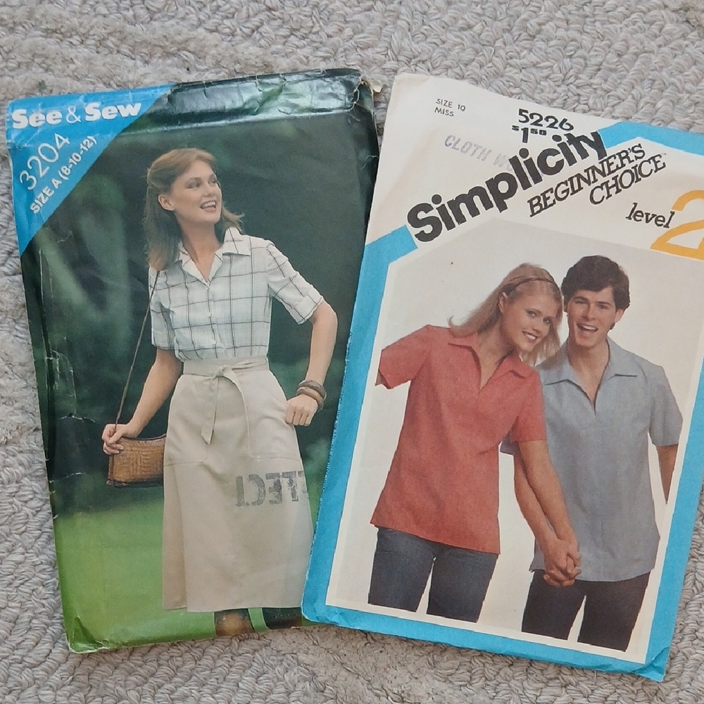Simplicity Vintage Shirt/skirt Patterns